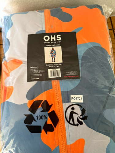 Ohs drying robe - robe, blue/orange